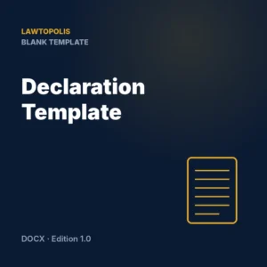 Declaration Template — Lawtopolis template cover