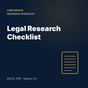 Legal Research Checklist — Lawtopolis template cover