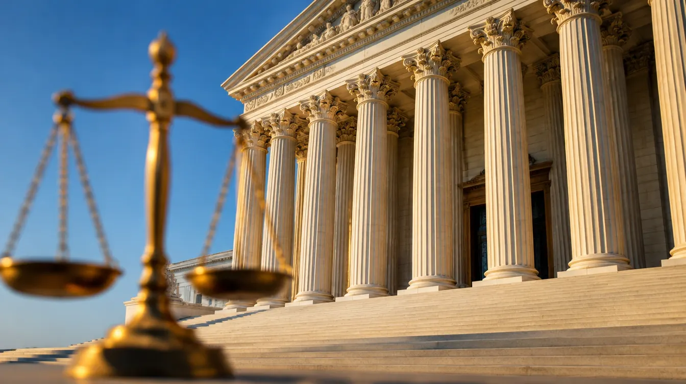 Sovereign citizen arguments — courthouse columns and scales of justice