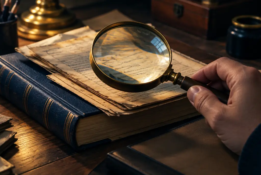 Declaration — a magnifying glass over legal documents