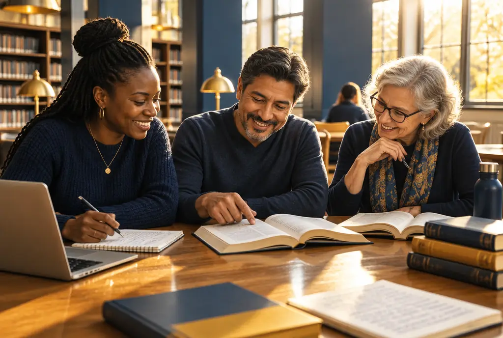 Class action — a study group reading together