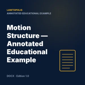 Motion Structure — Annotated Educational Example — Lawtopolis template cover