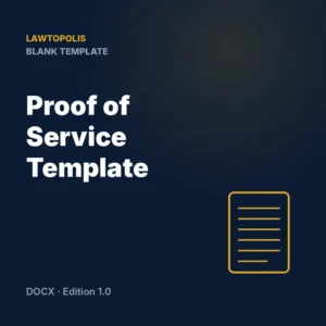Proof of Service Template — Lawtopolis template cover