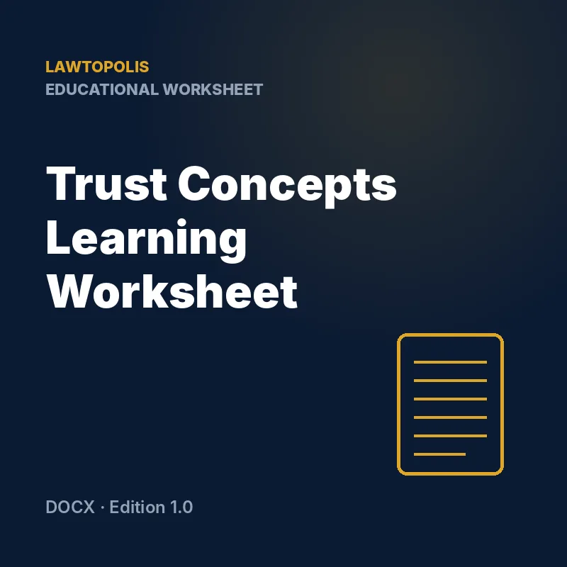 Trust Concepts Learning Worksheet — Lawtopolis template cover